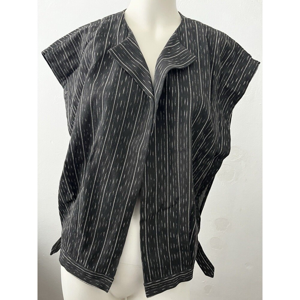 Homemade Dark Boho Jacket XL Black Geometric Avante Garde Goth Western Collared